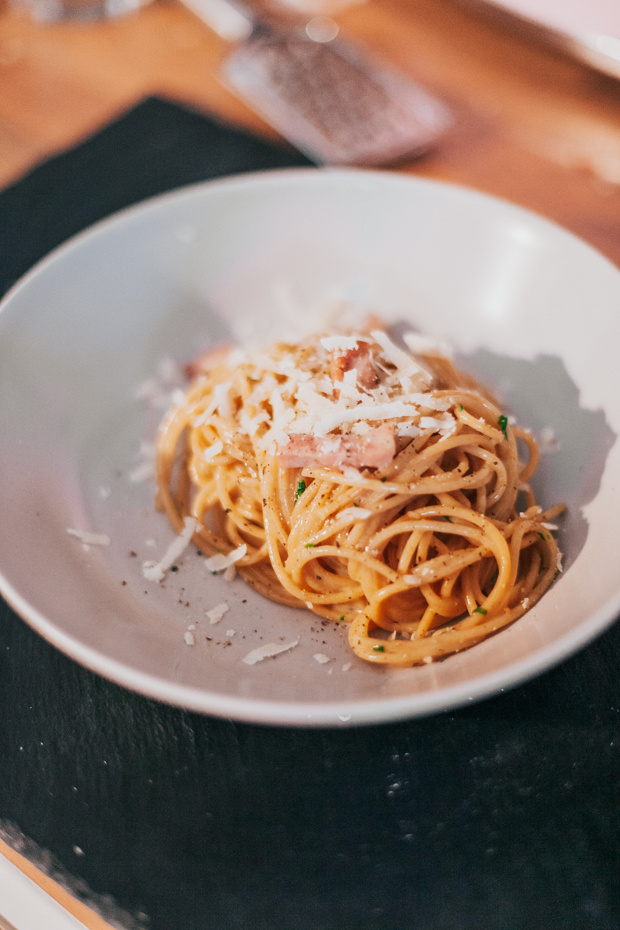 Spaghetti Carbonara fertig